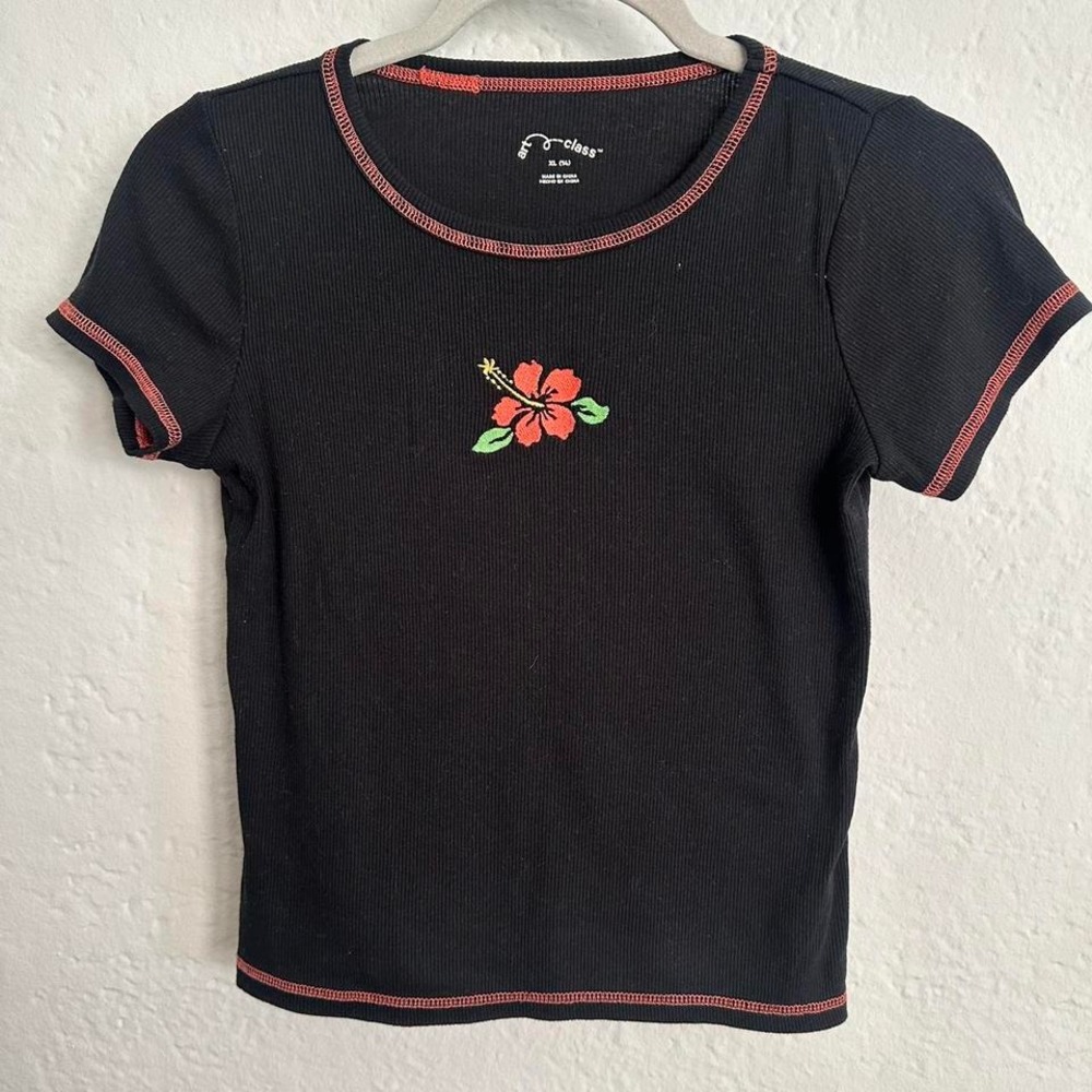 Art Class Embroidered Flower T Shirt Size‎ Kids 14 XL
